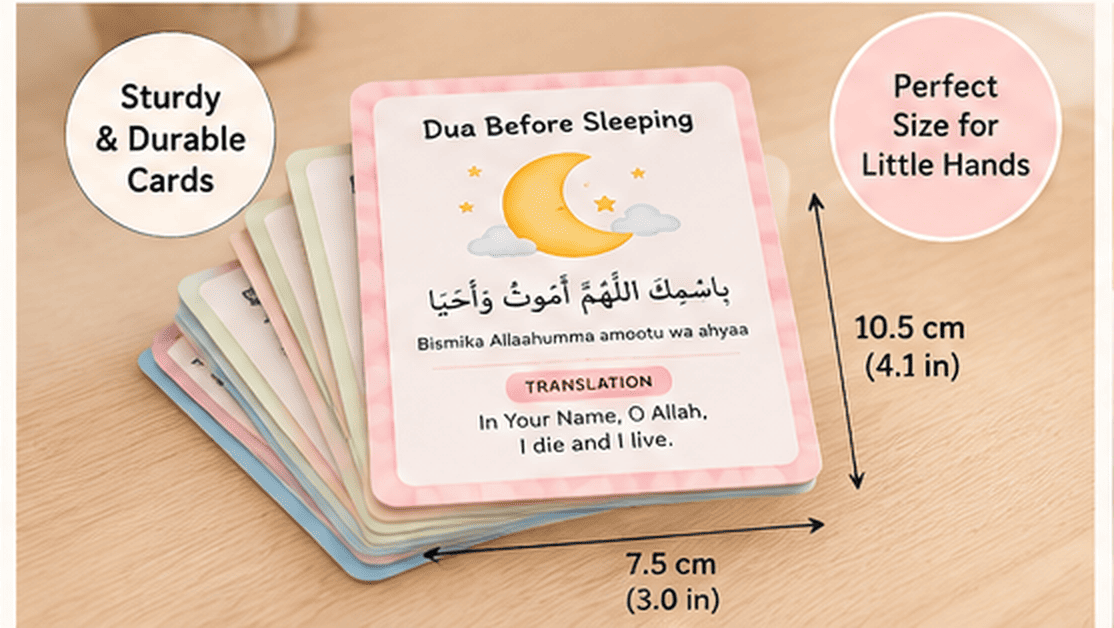 Daily Dua Flashcards for Muslim Kids — Set of 12